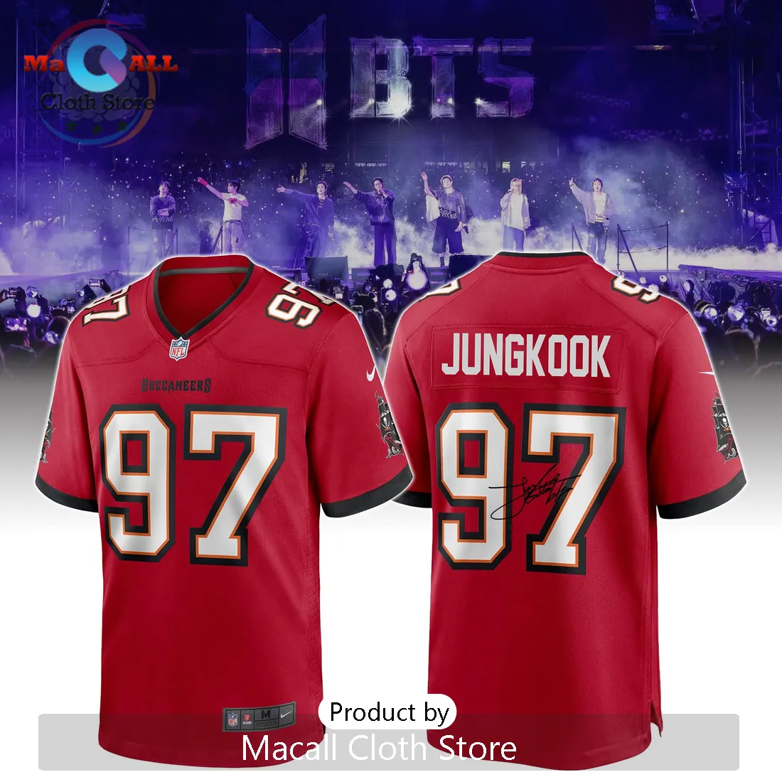 BTS Jungkook Tampa Bay Buccaneers NFL Limited Edition Football Jersey
