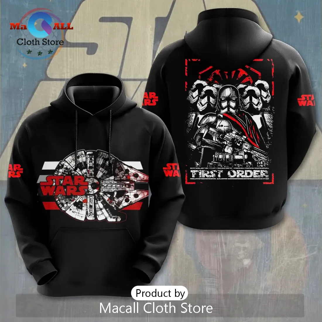 Star Wars Millennium Falcon First Order Stormtrooper 3D Hoodie