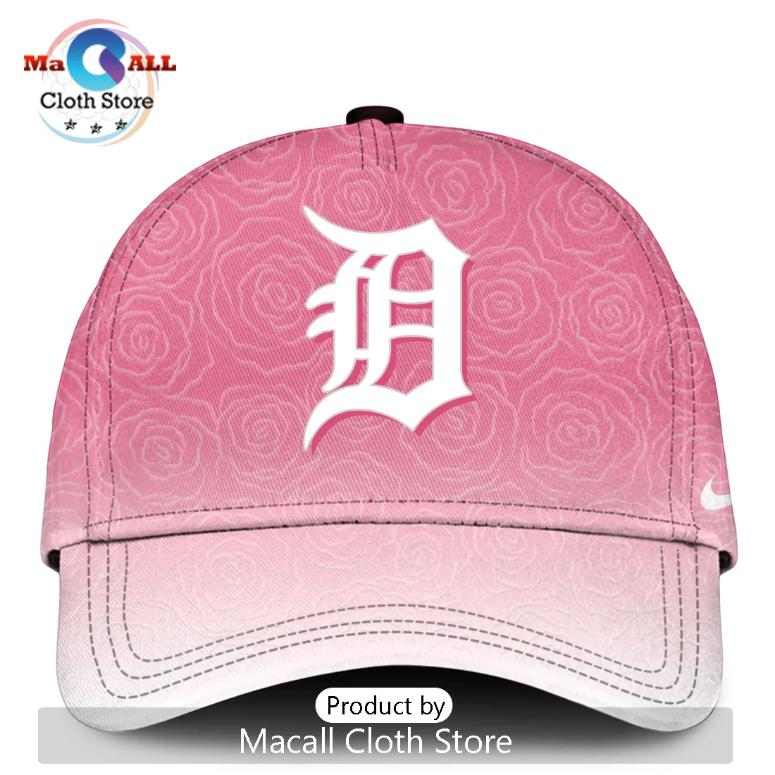 Detroit Tigers Mother’s Day Pink Rose Ombre Baseball Jersey