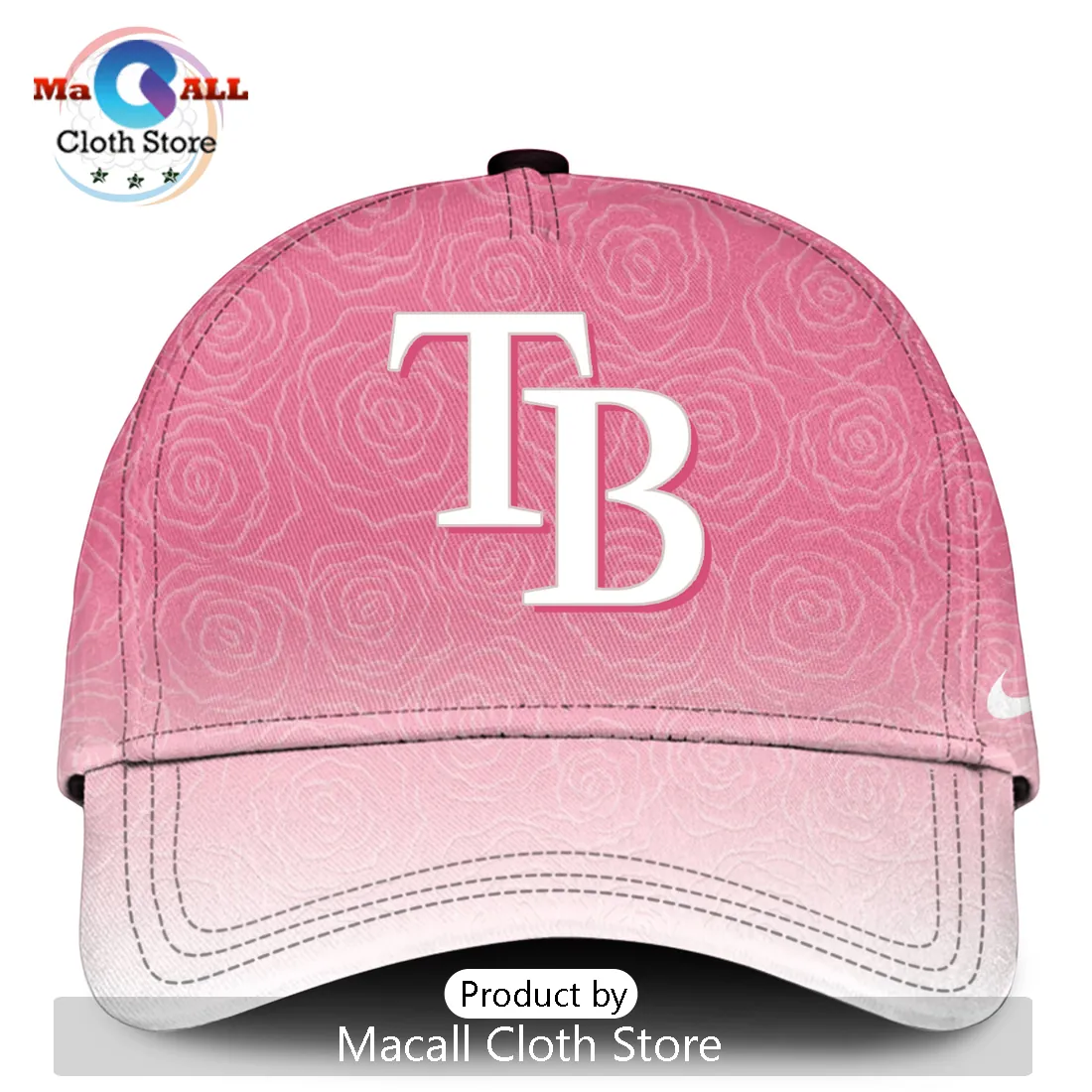 Tampa Bay Rays Mother’s Day Pink Rose Ombre Personalized Baseball Jersey