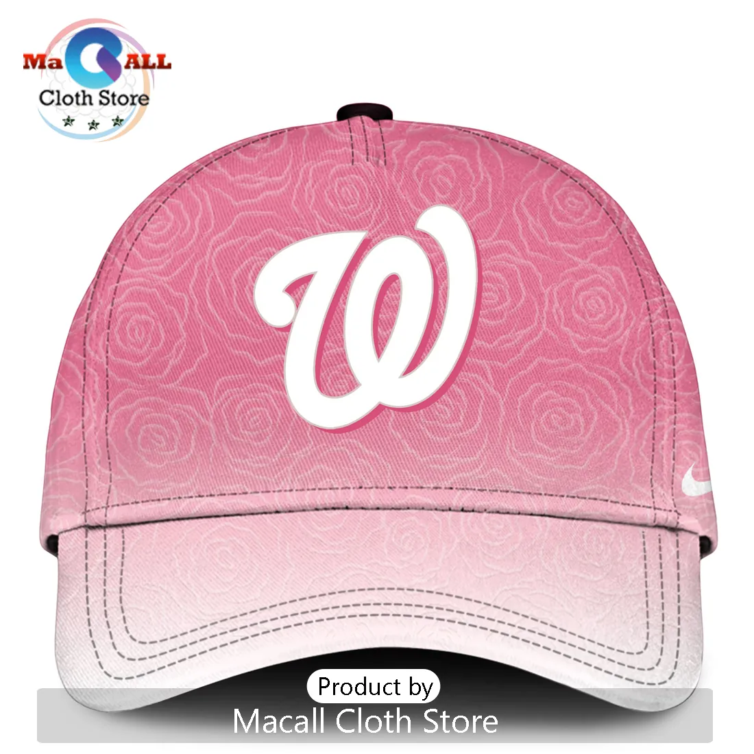 Washington Nationals Mother’s Day Pink Rose Personalized Baseball Jersey