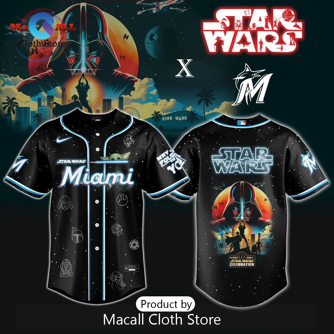 Miami Marlins MLB x Star Wars Grogu Jersey Limited Edition 2026