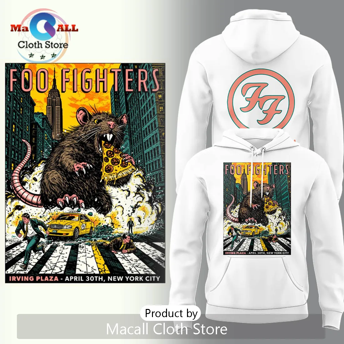 Foo Fighters Irving Plaza New York City April 30th Concert Hoodie Foo Fighters Irving Plaza New York City April 30th Concert Hoodie