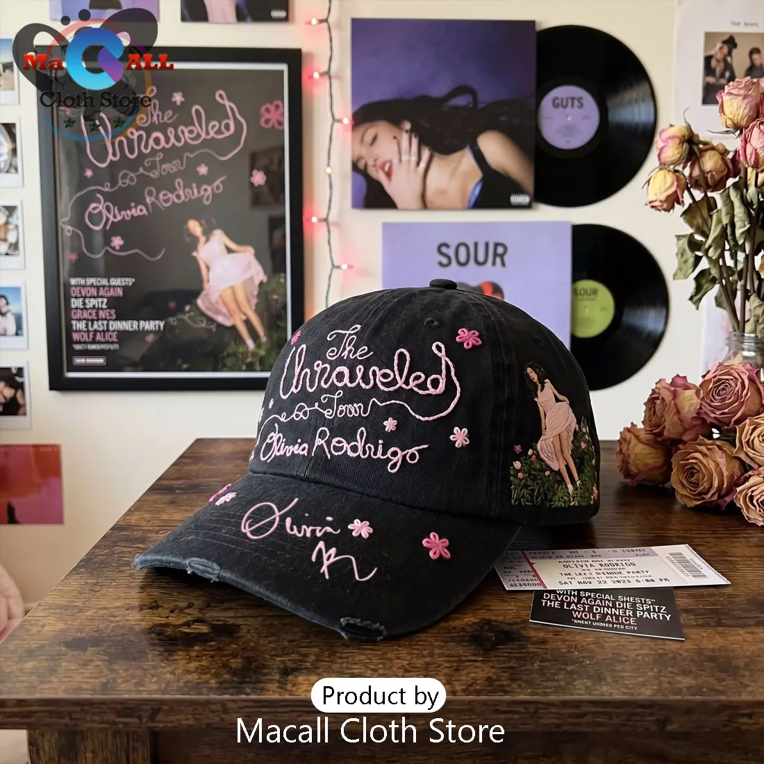 Olivia Rodrigo The Unraveled Tour Black Dad Hat
