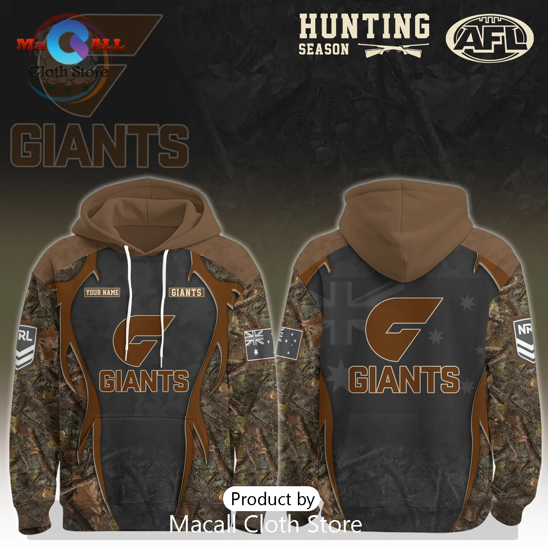 GWS Giants AFL Hunting Season Camo Hoodie 2026