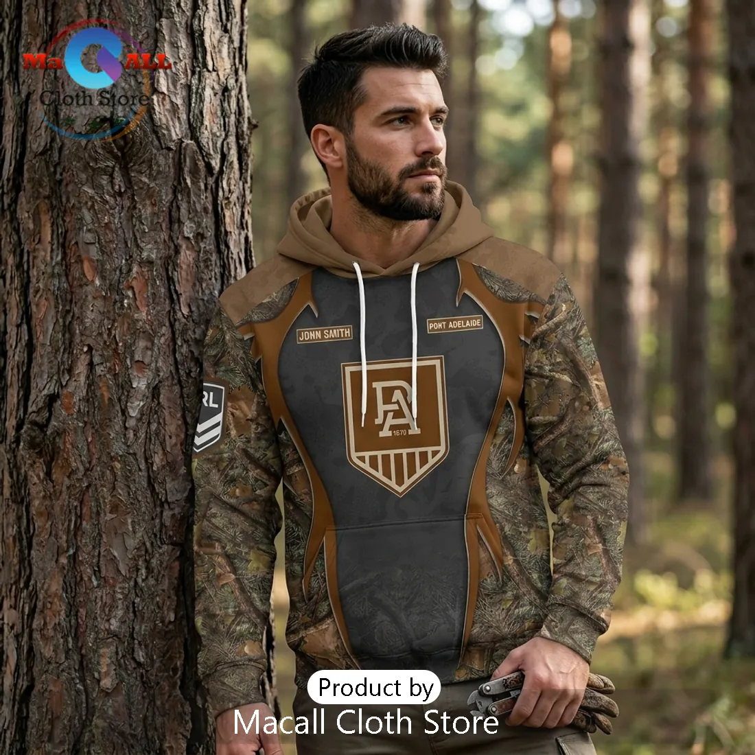 Port Adelaide Power AFL Hunting Season Camo Personalized Hoodie