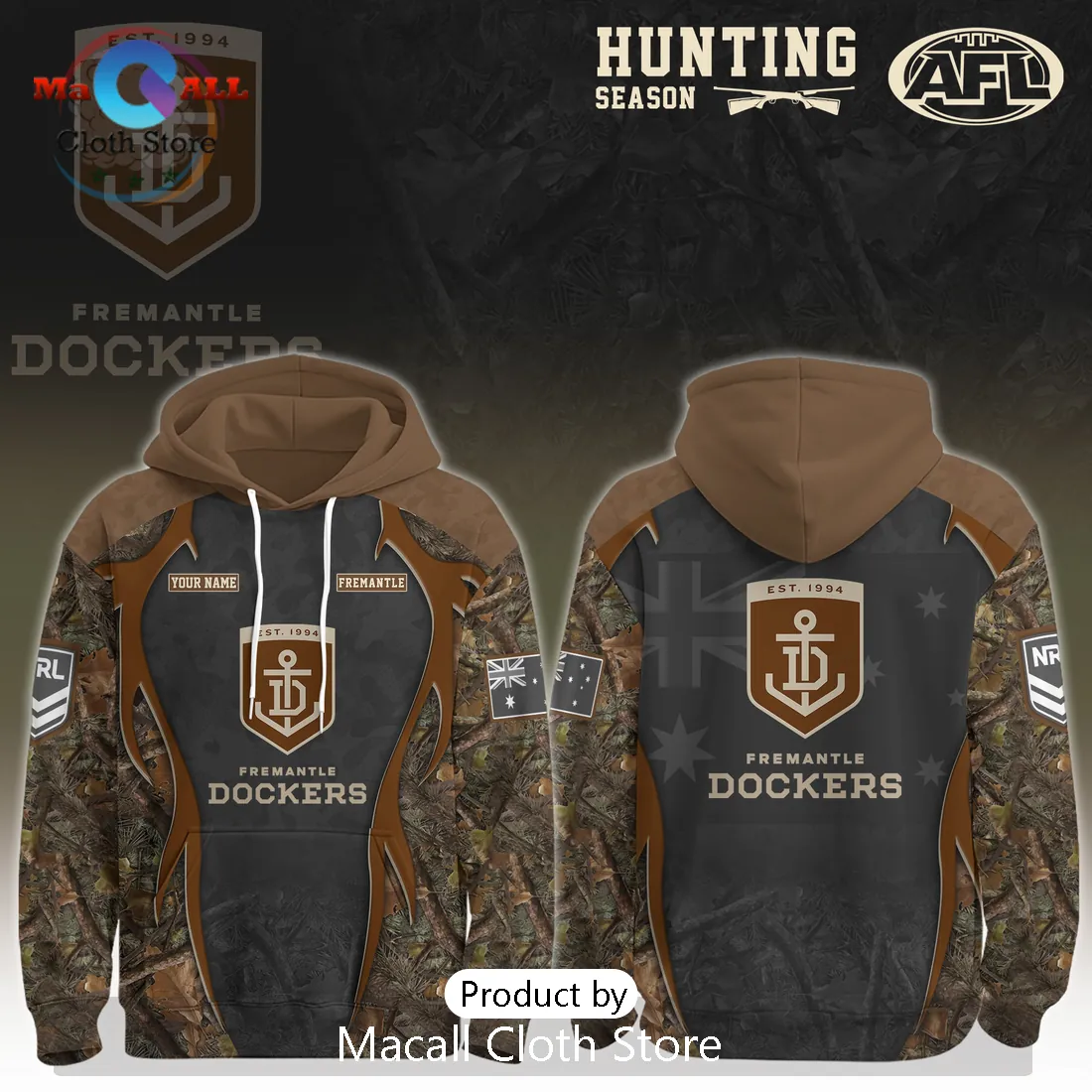 Fremantle Dockers AFL Hunting Season Limited Edition Camo Hoodie