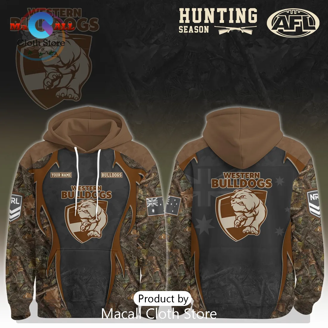 Western Bulldogs AFL 2026 Hunting Camo Personalized Limited Edition Hoodie