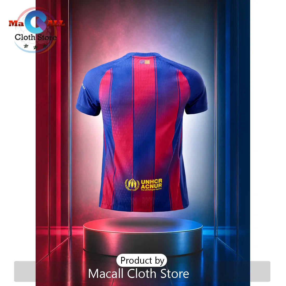 FC Barcelona Nike Premium Red Blue Striped Fan Football Jersey