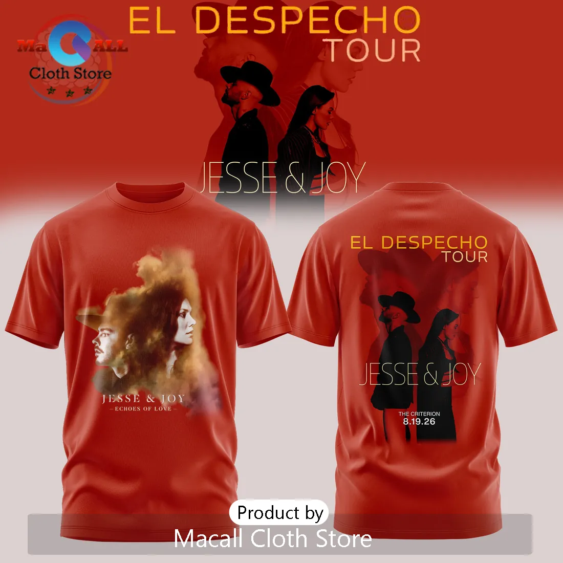 Jesse & Joy El Despecho Tour Official Concert Red Hoodie Jesse & Joy El Despecho Tour Official Concert Red Hoodie