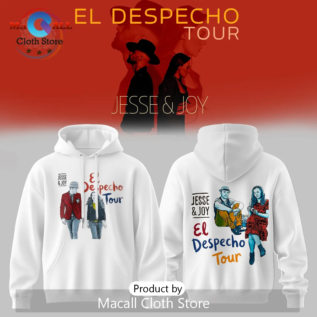 Jesse & Joy El Despecho Tour White Hoodie Jesse & Joy El Despecho Tour White Hoodie