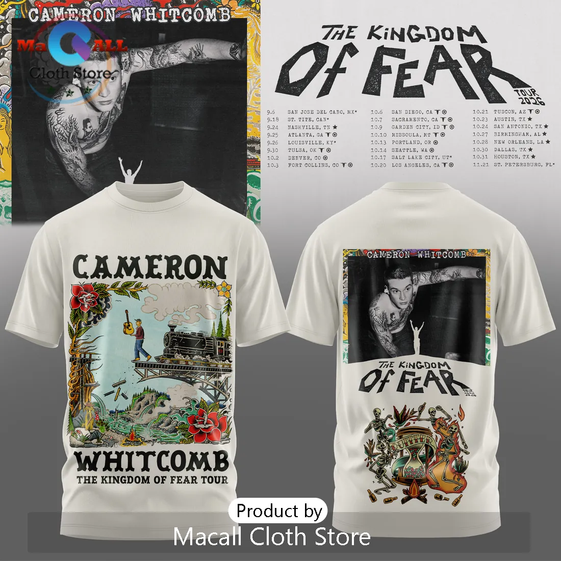 Cameron Whitcomb The Kingdom Of Fear 2026 Tour Hoodie Cameron Whitcomb The Kingdom Of Fear 2026 Tour Hoodie