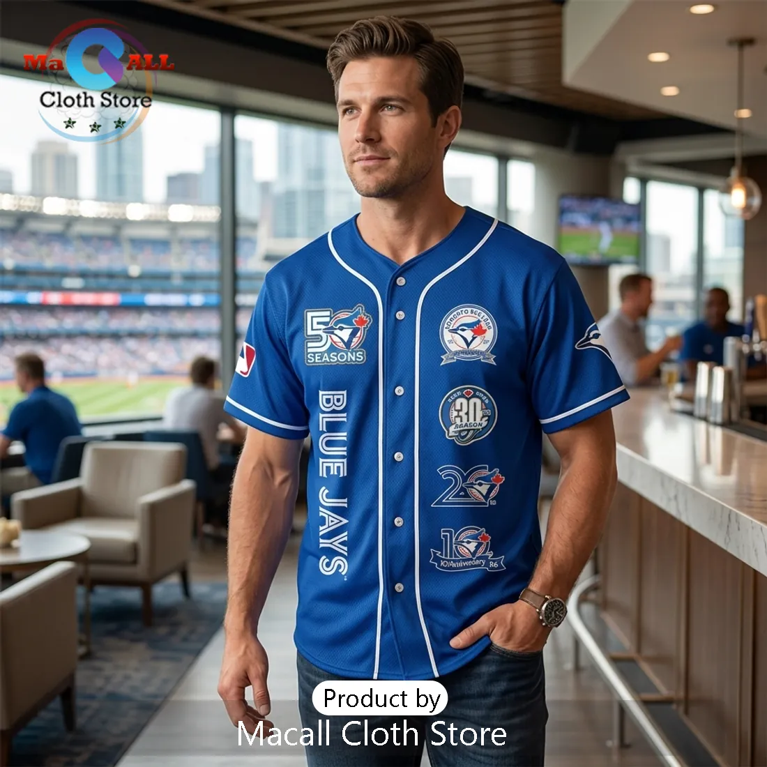 Toronto Blue Jays 50 Seasons Anniversary Baseball Jersey Toronto Blue Jays 50 Seasons Anniversary Baseball Jersey