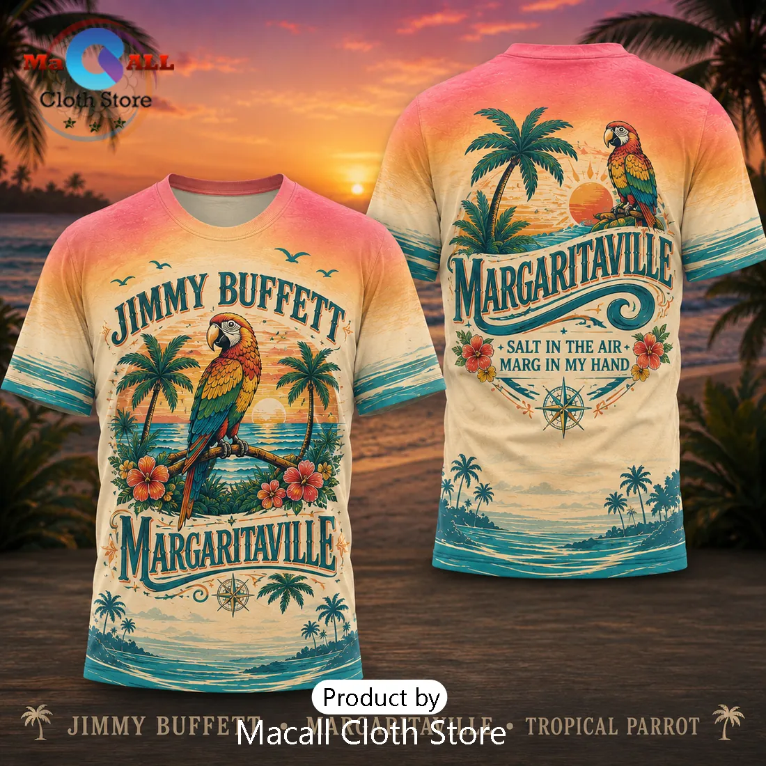 Margaritaville Jimmy Buffett Parrot Salt Air Beach Shirt Margaritaville Jimmy Buffett Parrot Salt Air Beach Shirt