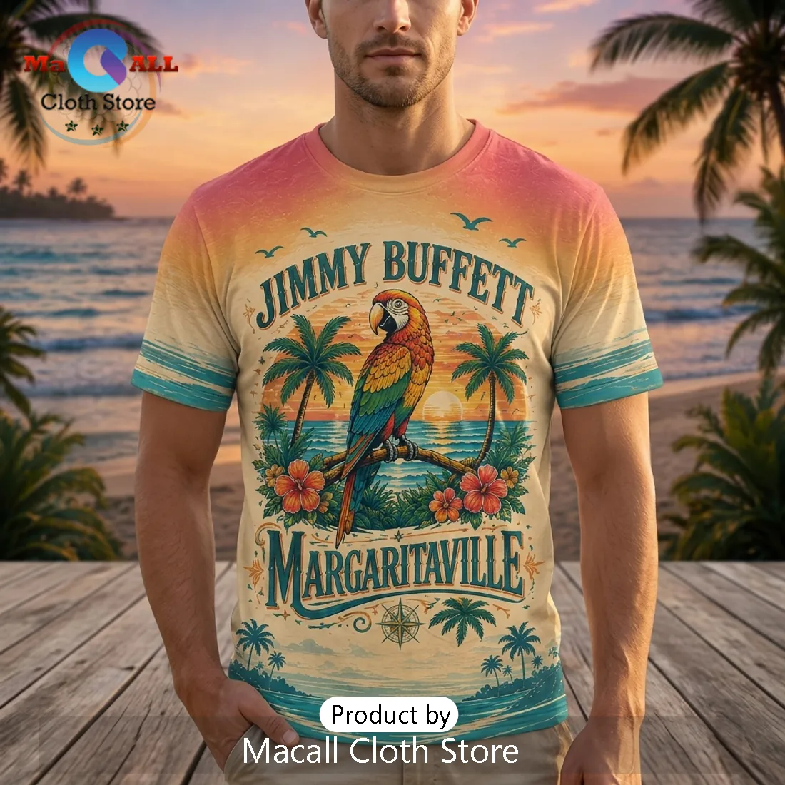 Margaritaville Jimmy Buffett Parrot Salt Air Beach Shirt Margaritaville Jimmy Buffett Parrot Salt Air Beach Shirt