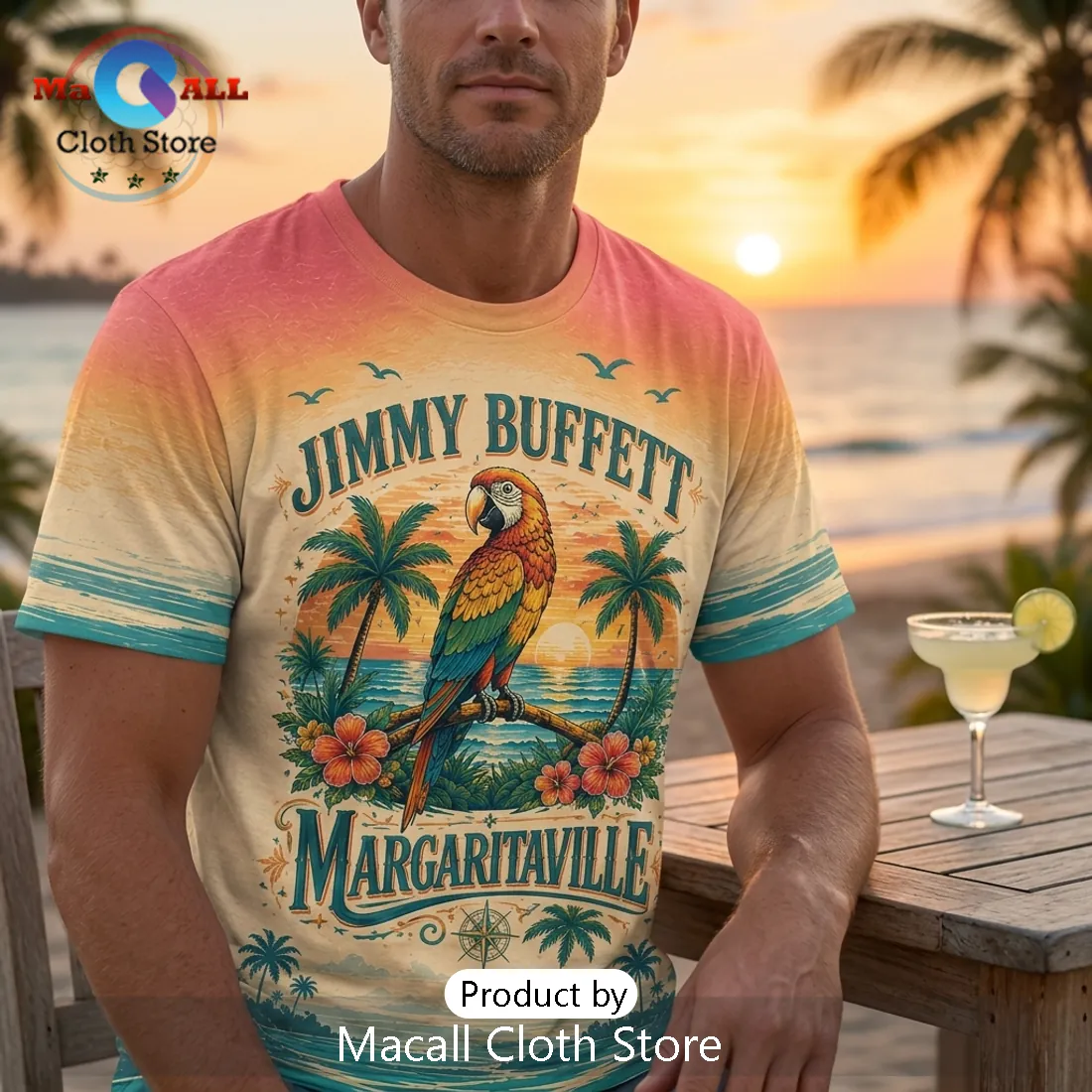 Margaritaville Jimmy Buffett Parrot Salt Air Beach Shirt Margaritaville Jimmy Buffett Parrot Salt Air Beach Shirt