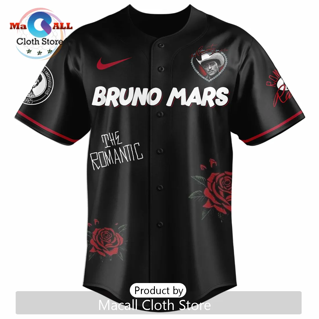 Bruno Mars The Romantic Tour Limited Edition Baseball Jersey Bruno Mars The Romantic Tour Limited Edition Baseball Jersey