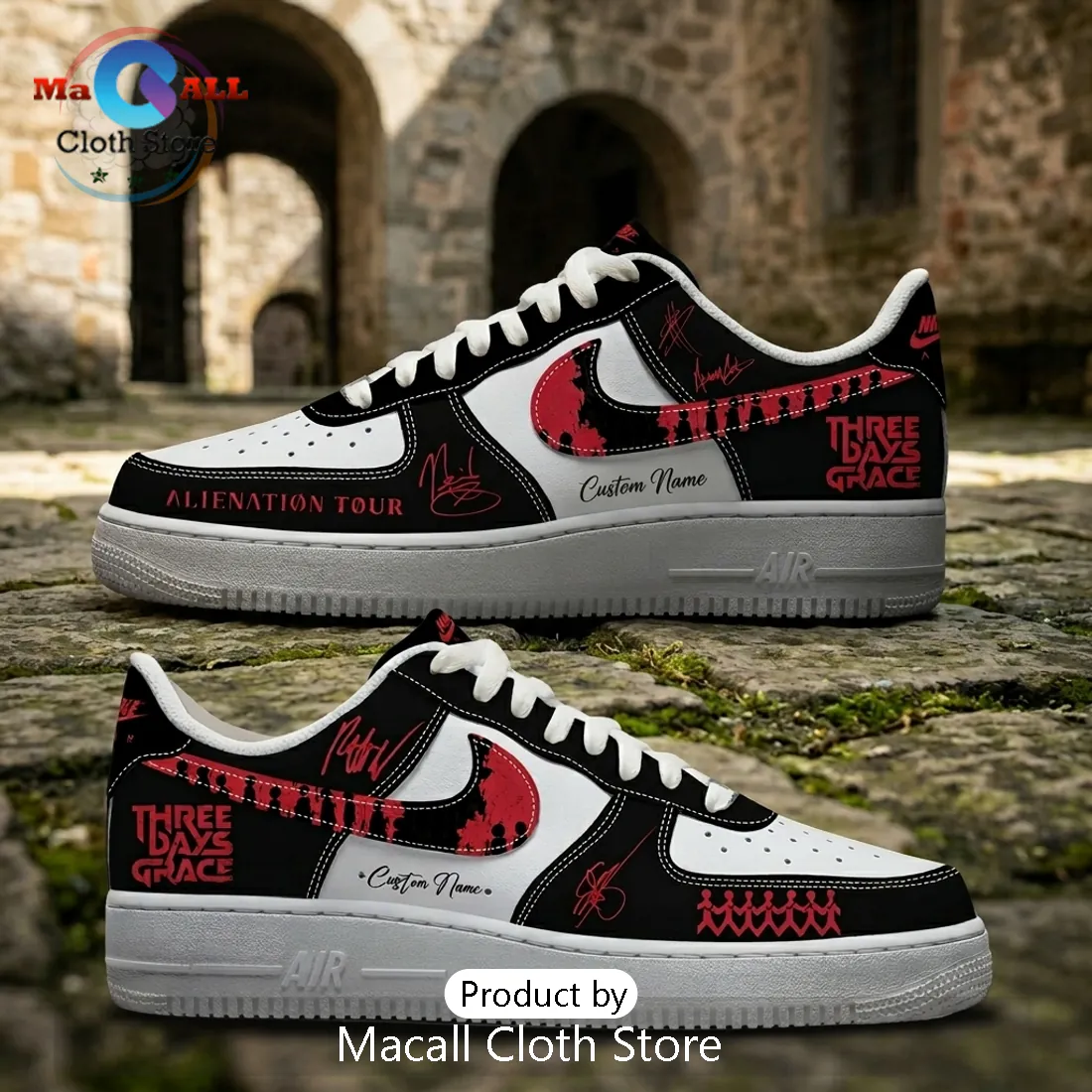 Three Days Grace Alienation Tour Custom AF1 Sneakers Three Days Grace Alienation Tour Custom AF1 Sneakers