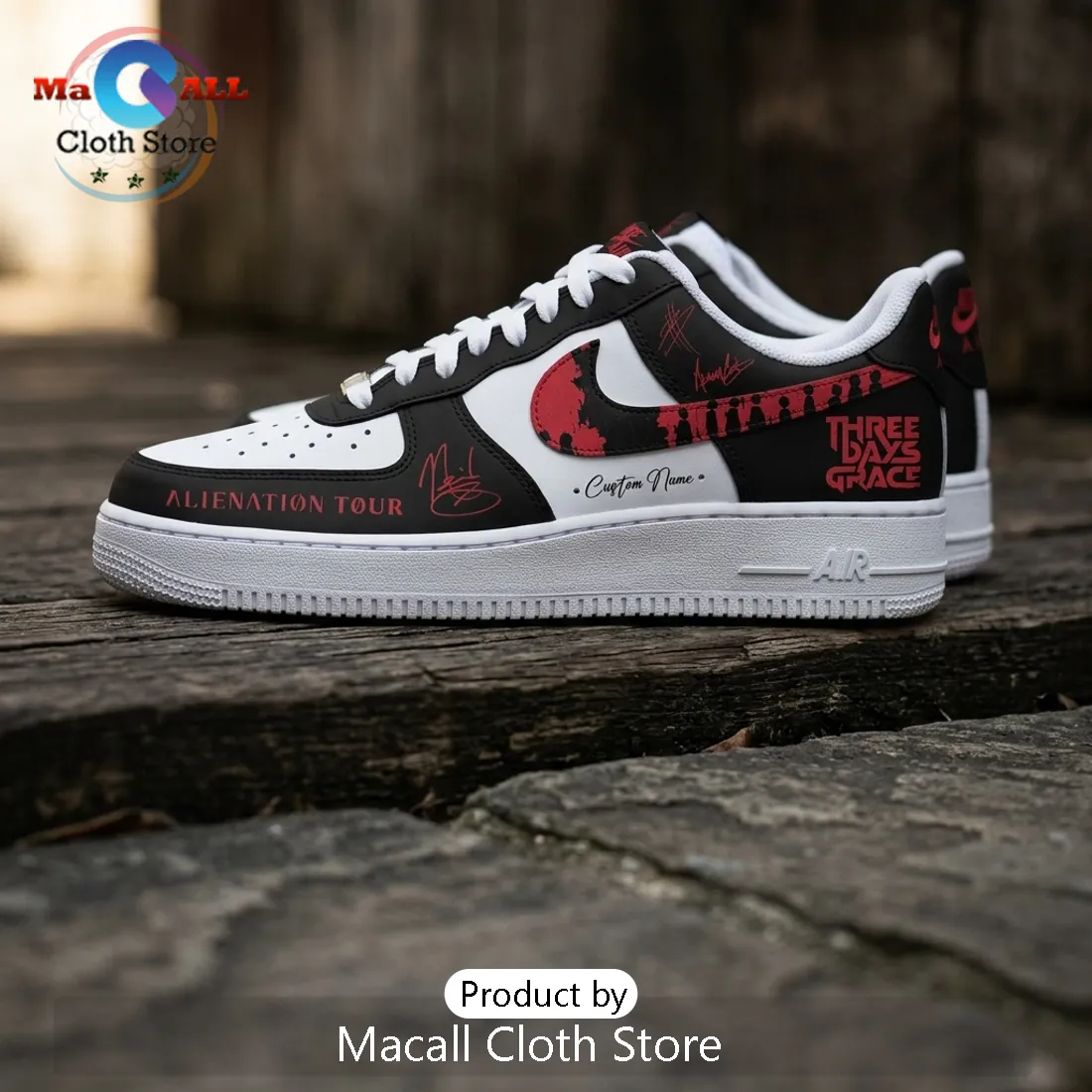 Three Days Grace Alienation Tour Custom AF1 Sneakers Three Days Grace Alienation Tour Custom AF1 Sneakers
