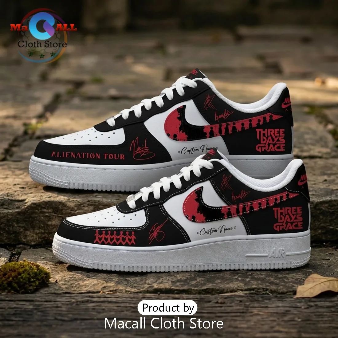 Three Days Grace Alienation Tour Custom AF1 Sneakers Three Days Grace Alienation Tour Custom AF1 Sneakers