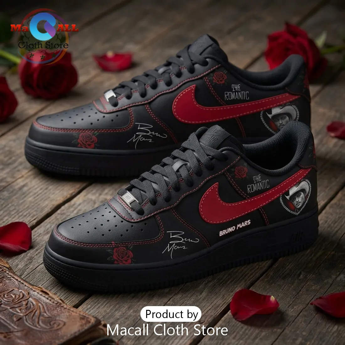 Bruno Mars The Romantic Tour Limited Edition Custom AF1 Sneakers Bruno Mars The Romantic Tour Limited Edition Custom AF1 Sneakers