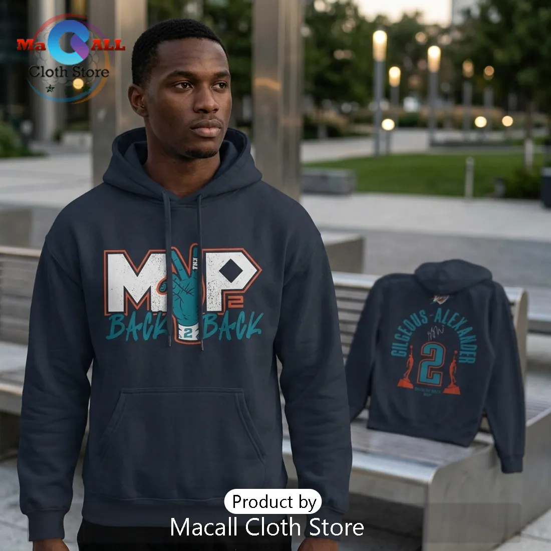 OKC Thunder Shai Gilgeous-Alexander MVP Back 2 Back Hoodie OKC Thunder Shai Gilgeous-Alexander MVP Back 2 Back Hoodie