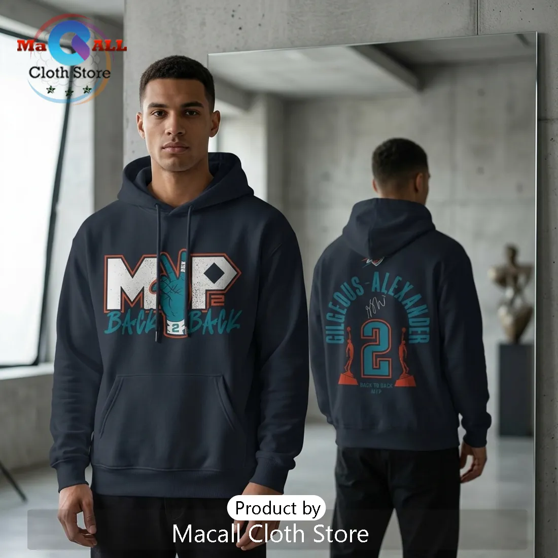 OKC Thunder Shai Gilgeous-Alexander MVP Back 2 Back Hoodie OKC Thunder Shai Gilgeous-Alexander MVP Back 2 Back Hoodie