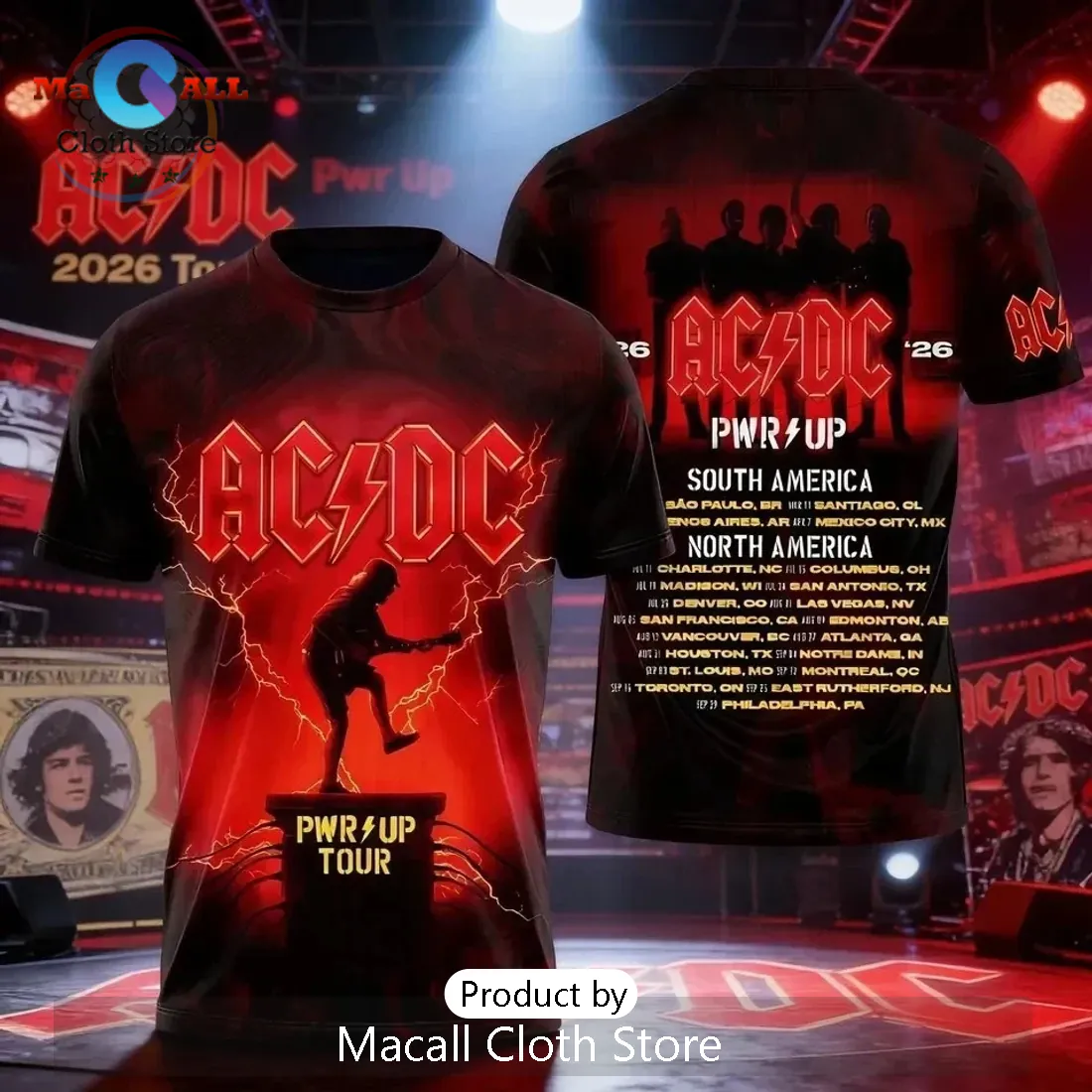 AC/DC PWR UP Tour 2026 Concert Rock Band Shirt AC/DC PWR UP Tour 2026 Concert Rock Band Shirt