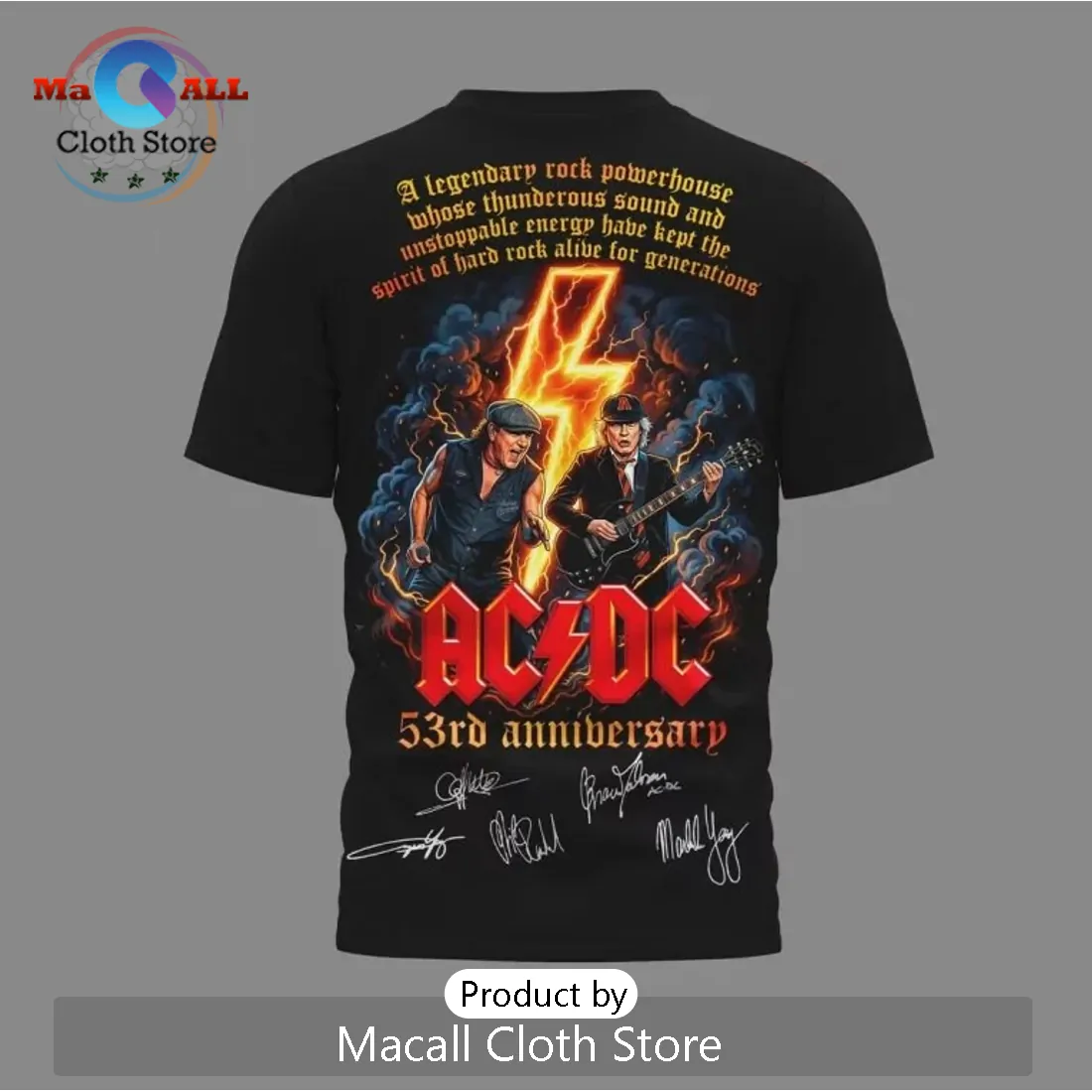AC/DC 53rd Anniversary 1973-2026 Rock & Roll Shirt AC/DC 53rd Anniversary 1973-2026 Rock & Roll Shirt