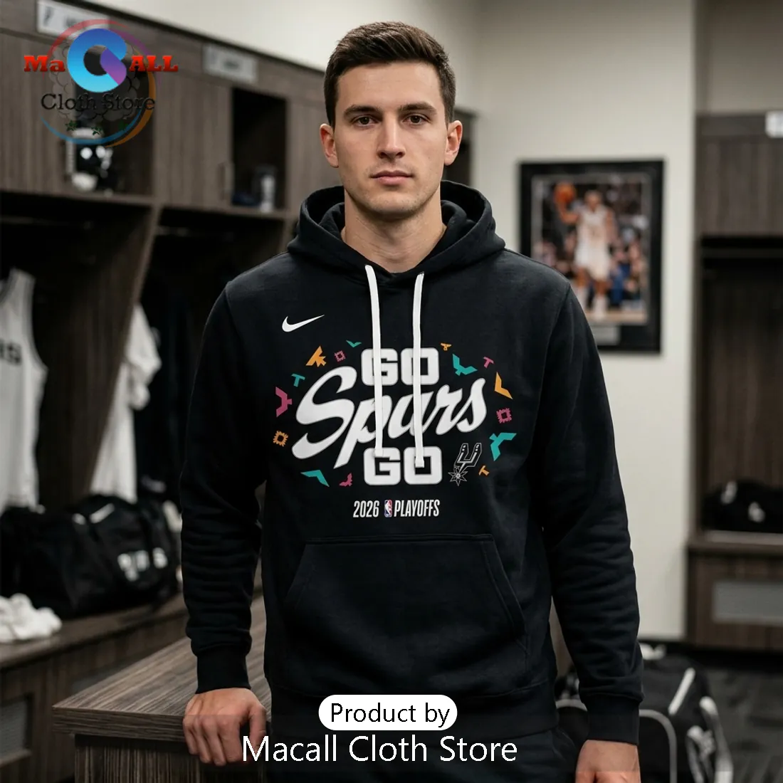 San Antonio Spurs 2026 Playoffs Go Spurs Go Black Hoodie San Antonio Spurs 2026 Playoffs Go Spurs Go Black Hoodie