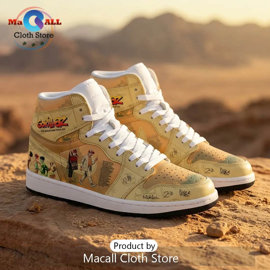 Gorillaz The Mountain Tour 2026 Limited Edition High-Top Sneakers Gorillaz The Mountain Tour 2026 Limited Edition High-Top Sneakers