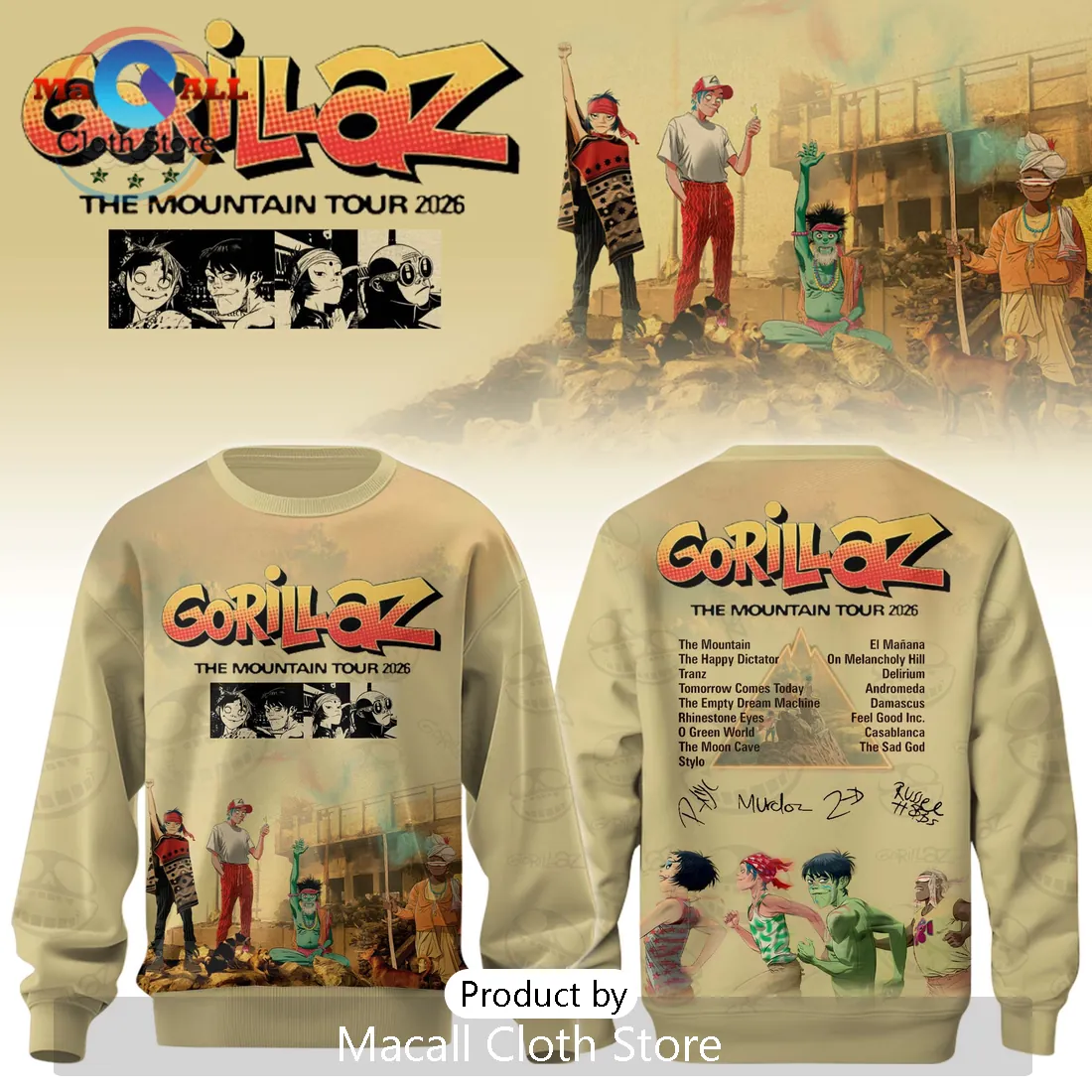 Gorillaz The Mountain Tour 2026 Limited Edition Shirt Gorillaz The Mountain Tour 2026 Limited Edition Shirt
