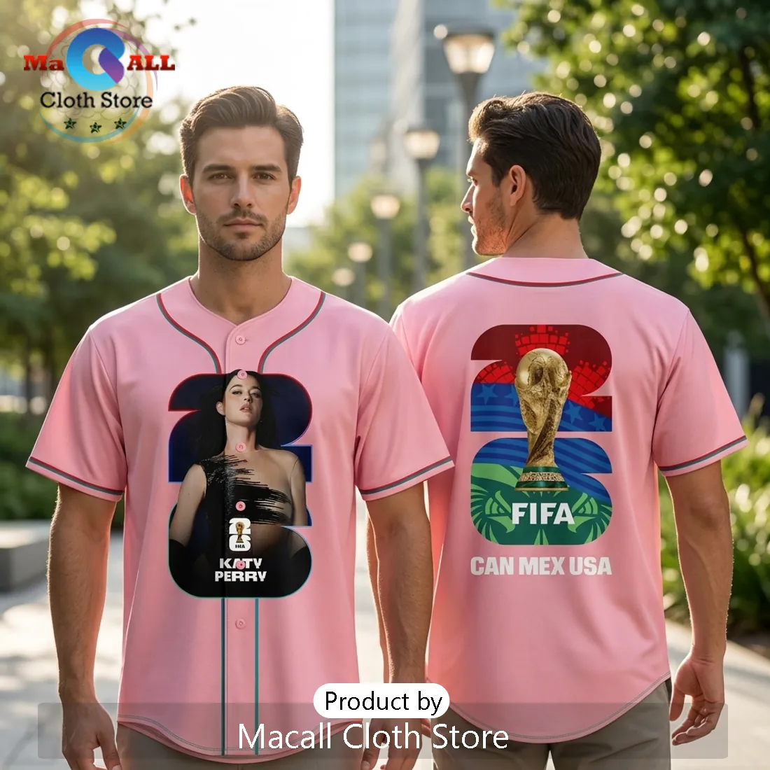 Katy Perry x World Cup 2026 Pink FIFA CAN MEX USA Host Baseball Jersey Katy Perry x World Cup 2026 Pink FIFA CAN MEX USA Host Baseball Jersey