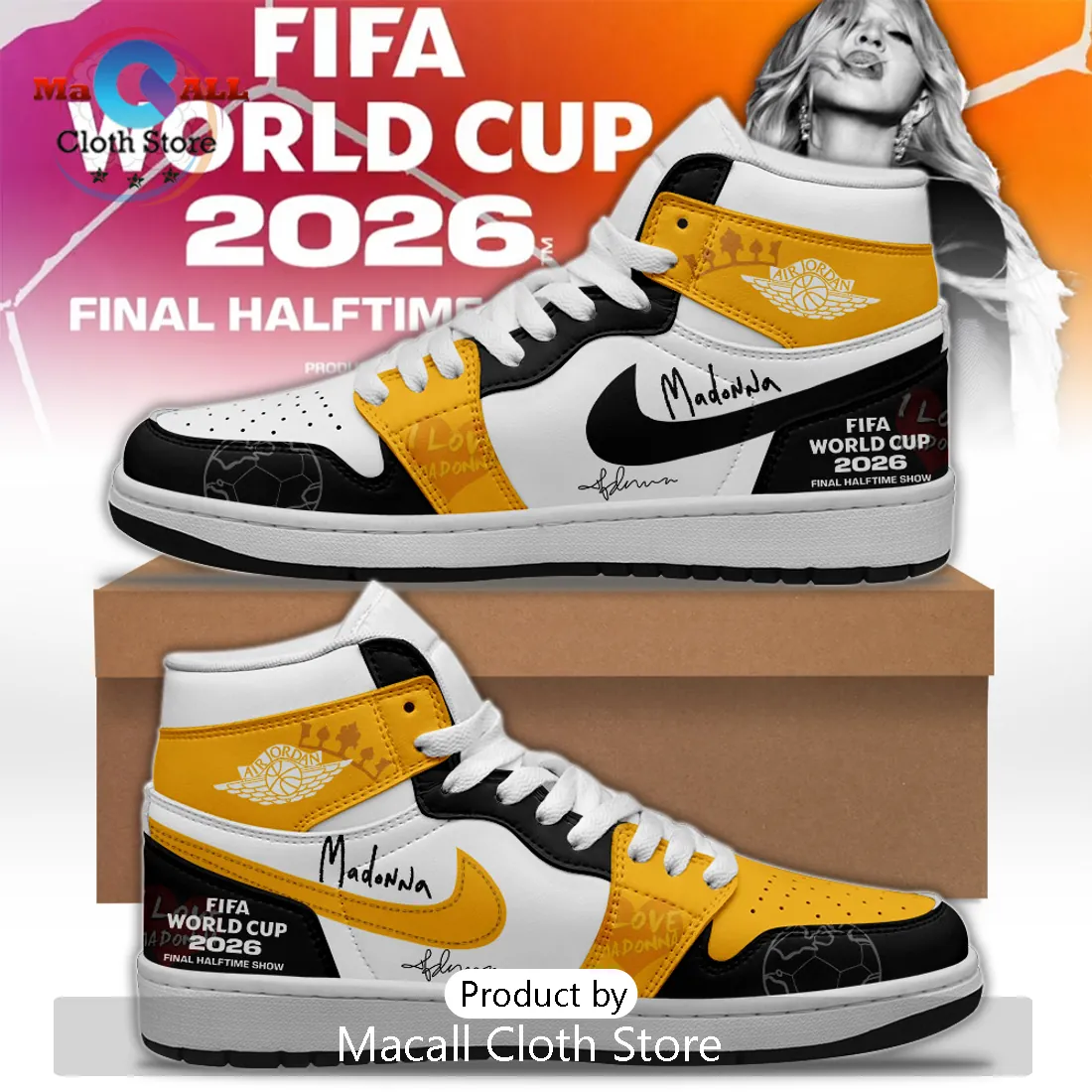Madonna x FIFA World Cup 2026 Halftime Show Air Jordan 1 Sneakers Madonna x FIFA World Cup 2026 Halftime Show Air Jordan 1 Sneakers