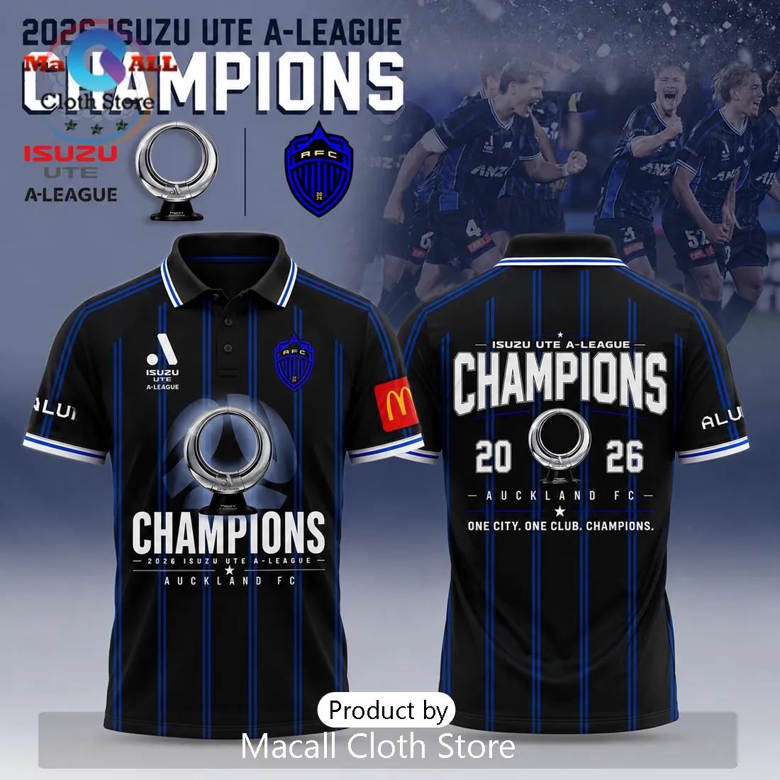 Auckland FC 2026 A-League Champions Limited Edition Polo Shirt