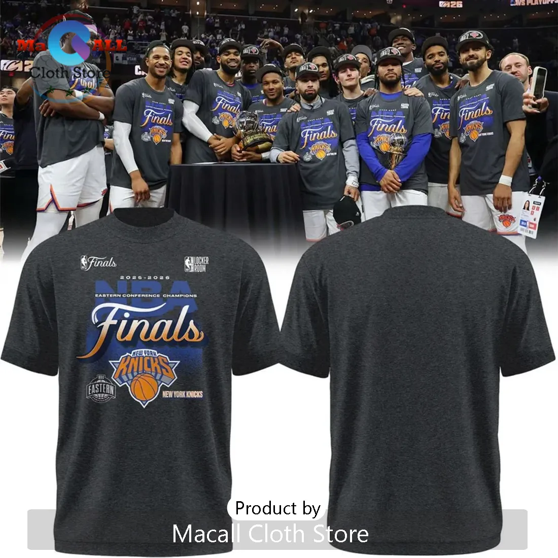 New York Knicks 2025-2026 NBA Eastern Conference Champions Locker Room T-Shirt New York Knicks 2025-2026 NBA Eastern Conference Champions Locker Room T-Shirt