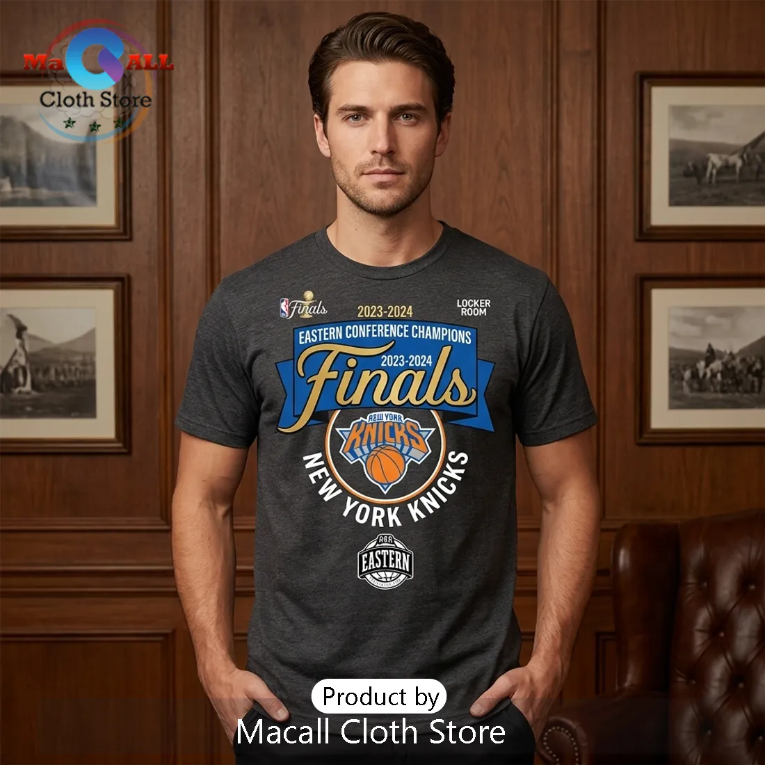 New York Knicks 2025-2026 NBA Eastern Conference Champions Locker Room T-Shirt New York Knicks 2025-2026 NBA Eastern Conference Champions Locker Room T-Shirt