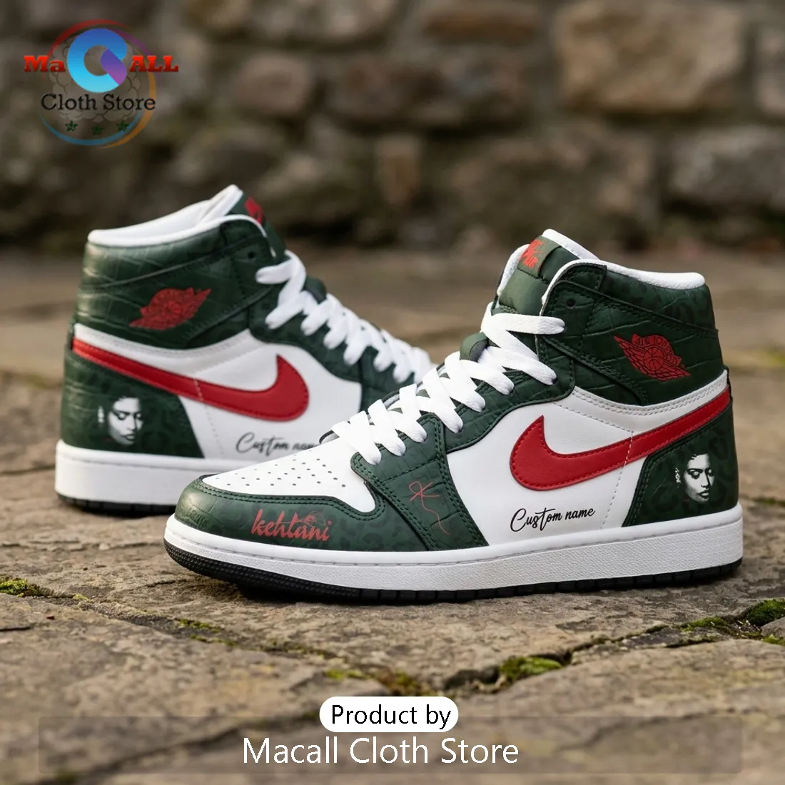 Kehlani World Tour 2026 Custom Green Leopard High Top AJ1 Sneakers Kehlani World Tour 2026 Custom Green Leopard High Top AJ1 Sneakers