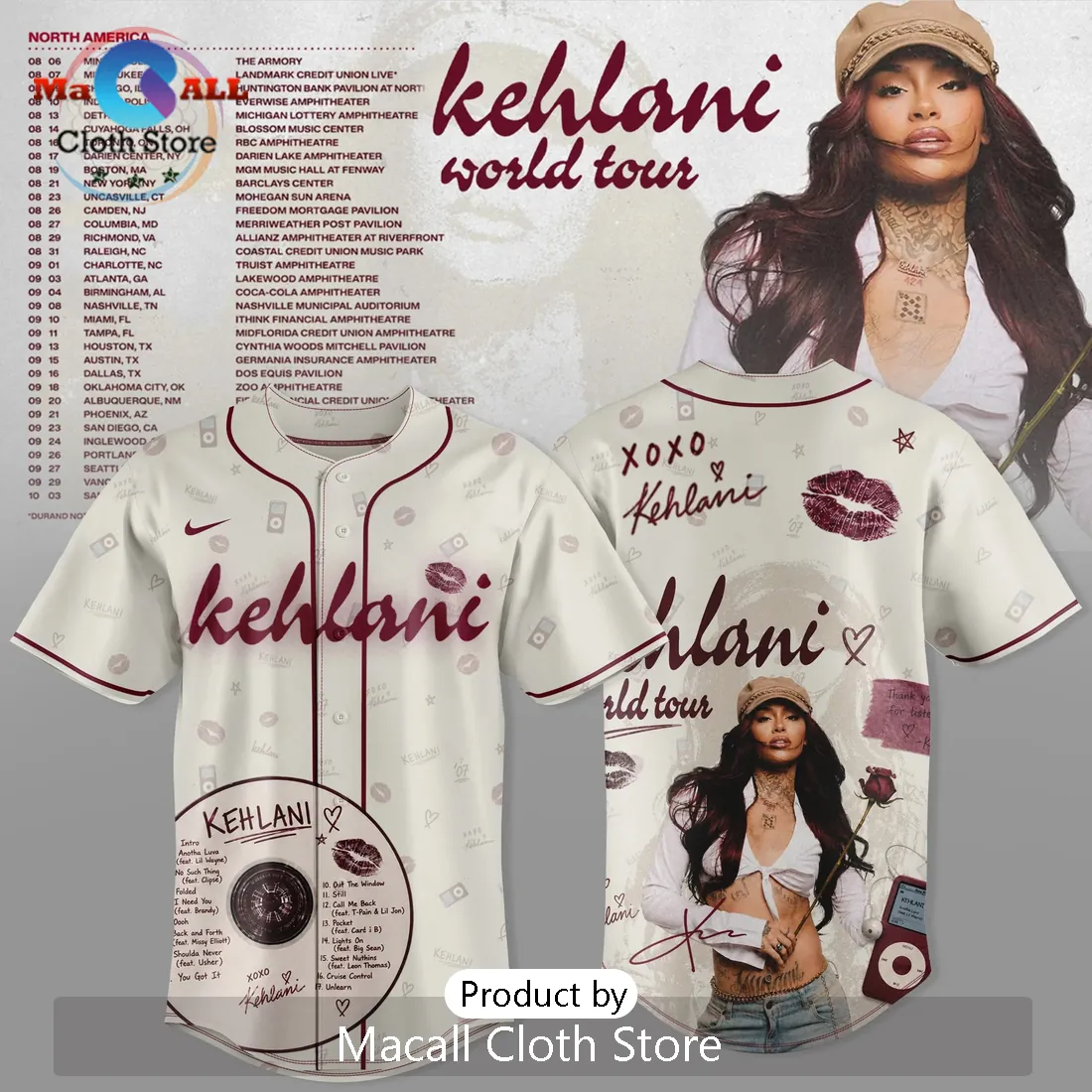 Kehlani World Tour 2026 Limited Edition Baseball Jersey