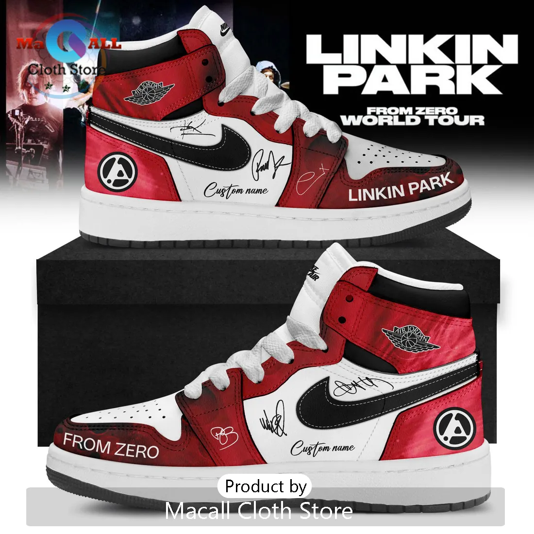 Linkin Park From Zero World Tour 2026 Limited Edition AJ1 Sneakers Linkin Park From Zero World Tour 2026 Limited Edition AJ1 Sneakers