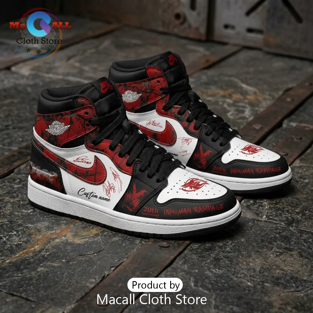 DragonForce Inhuman Rampage 20th Anniversary Custom AJ1 Sneakers DragonForce Inhuman Rampage 20th Anniversary Custom AJ1 Sneakers