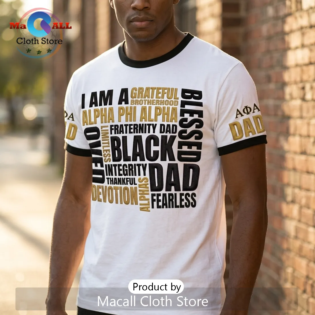 Alpha Phi Alpha Fraternity Black Dad Blessed Brotherhood Ringer T-Shirt