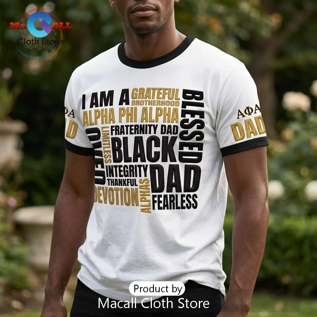 Alpha Phi Alpha Fraternity Black Dad Blessed Brotherhood Ringer T-Shirt Alpha Phi Alpha Fraternity Black Dad Blessed Brotherhood Ringer T-Shirt