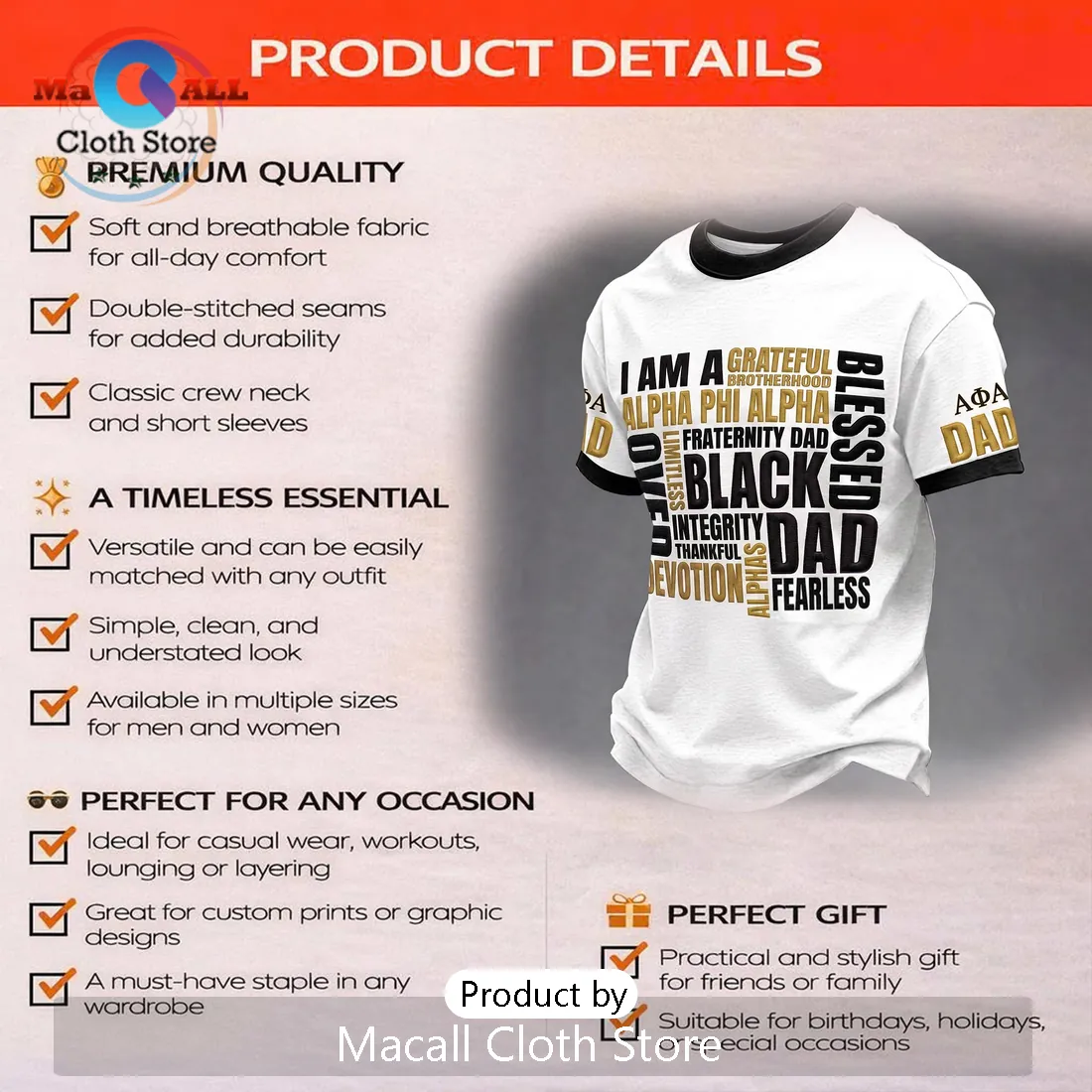 Alpha Phi Alpha Fraternity Black Dad Blessed Brotherhood Ringer T-Shirt Alpha Phi Alpha Fraternity Black Dad Blessed Brotherhood Ringer T-Shirt