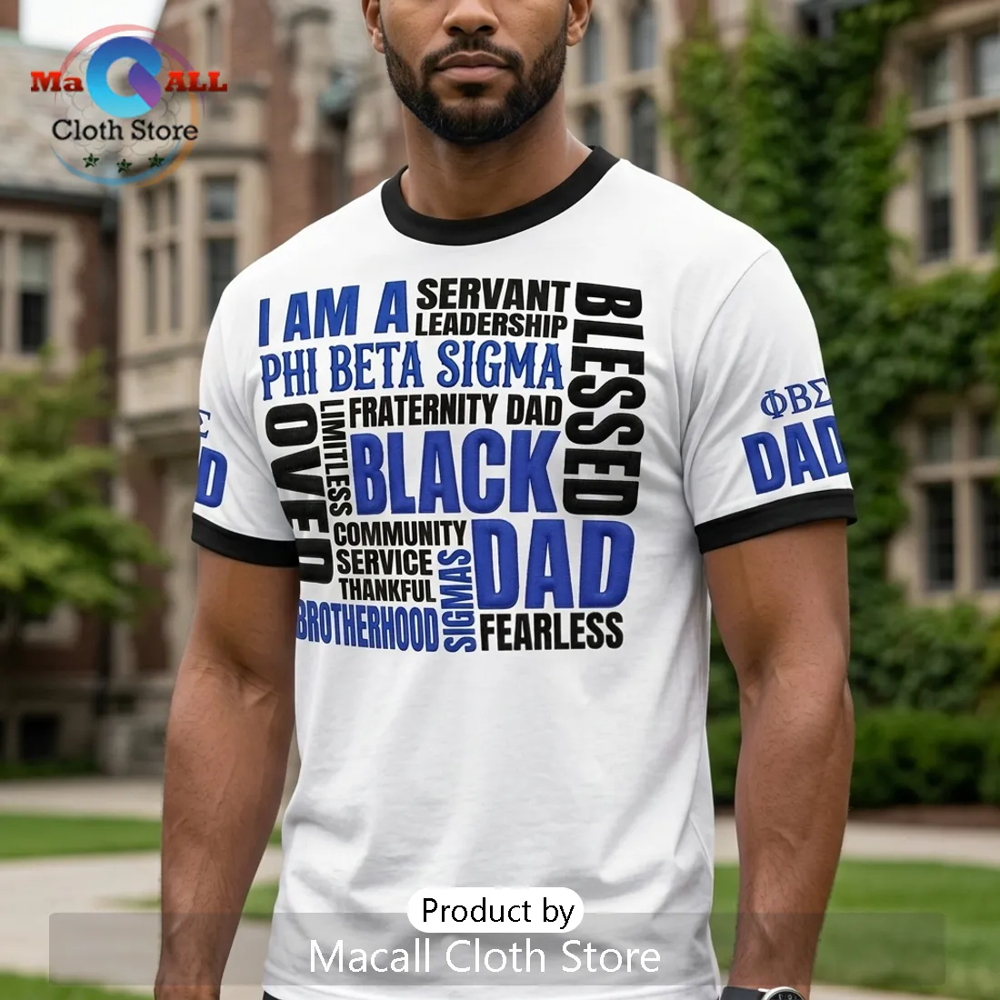 Phi Beta Sigma Fraternity Blessed Black Dad Father’s Day Ringer T-Shirt