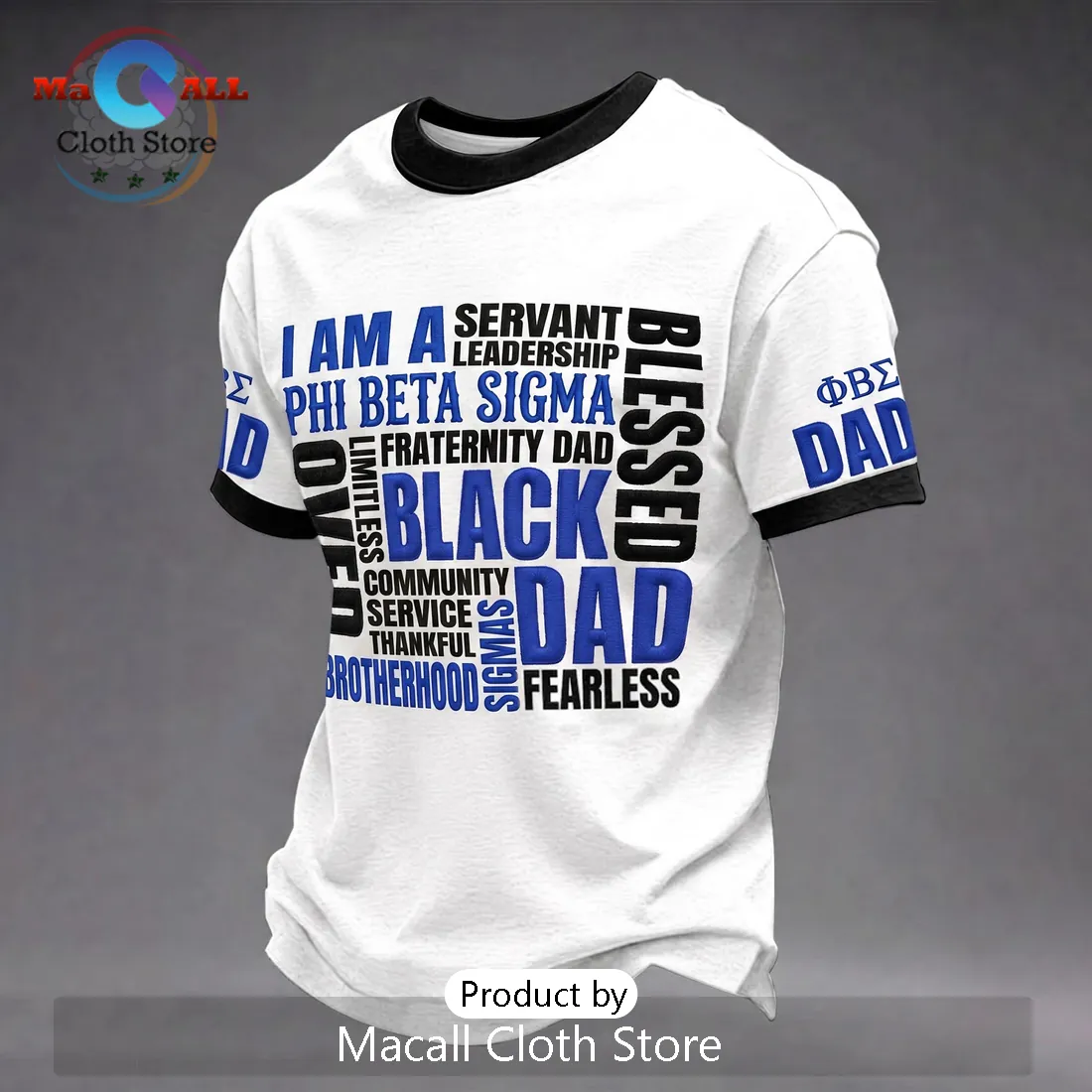 Phi Beta Sigma Fraternity Blessed Black Dad Father’s Day Ringer T-Shirt