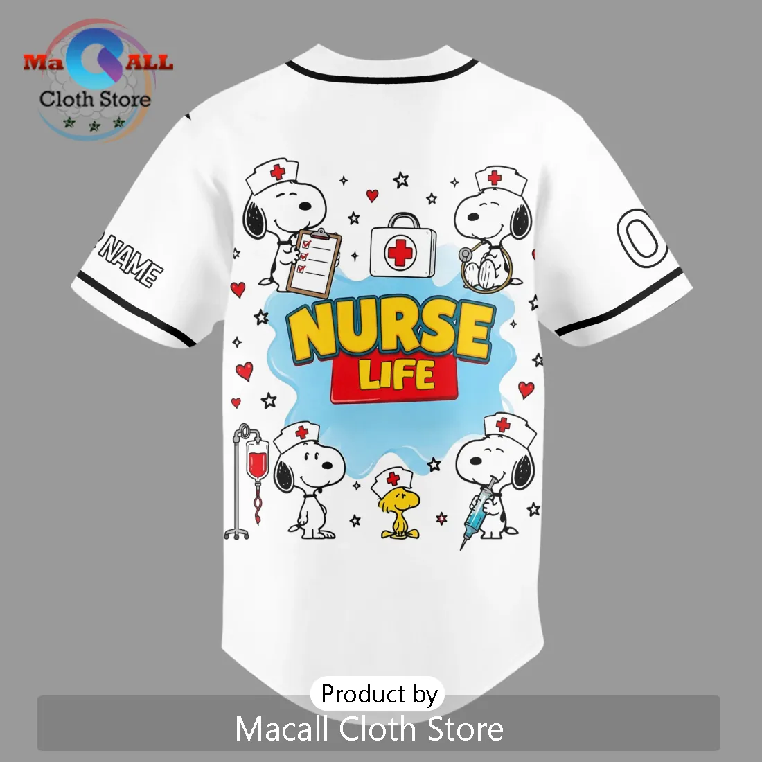 Snoopy x Nurse Life Custom Healthcare Appreciation Baseball Jersey Snoopy x Nurse Life Custom Healthcare Appreciation Baseball Jersey