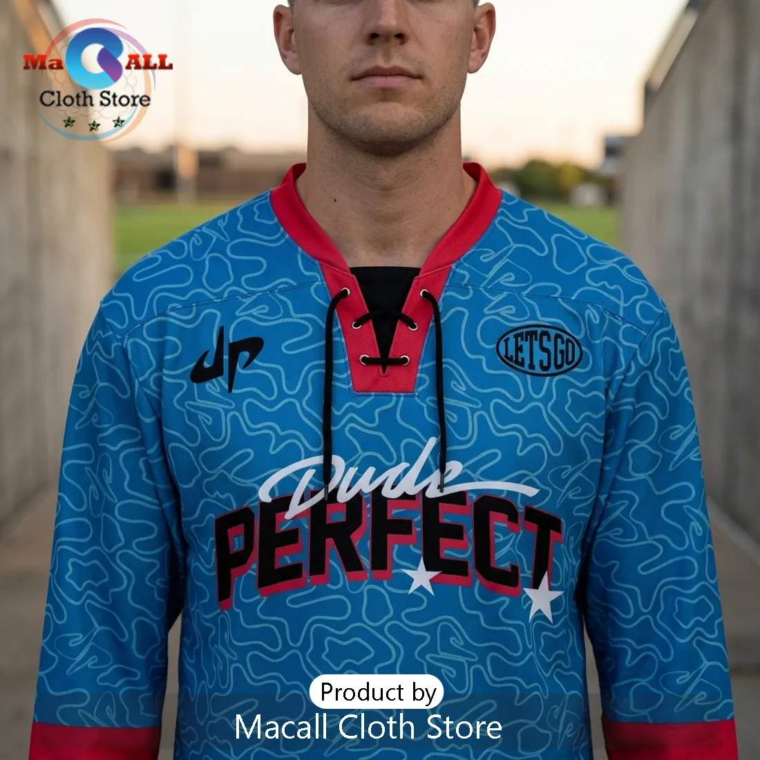 Dude Perfect Squad Games Tour 2026 Personalized Blue Hockey Jersey