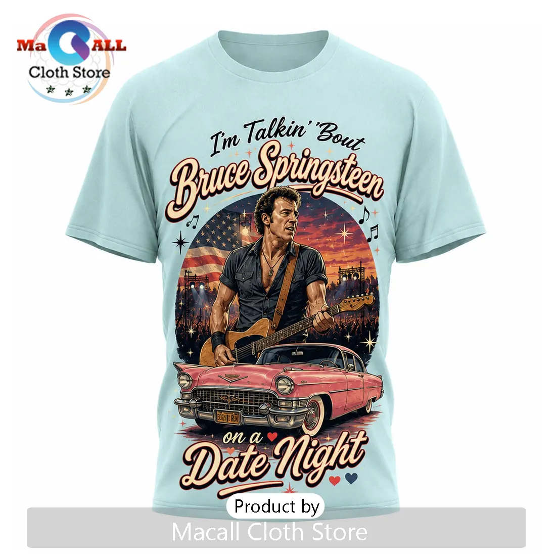 Bruce Springsteen Road Trip Premium Graphic T-Shirt Bruce Springsteen Road Trip Premium Graphic T-Shirt