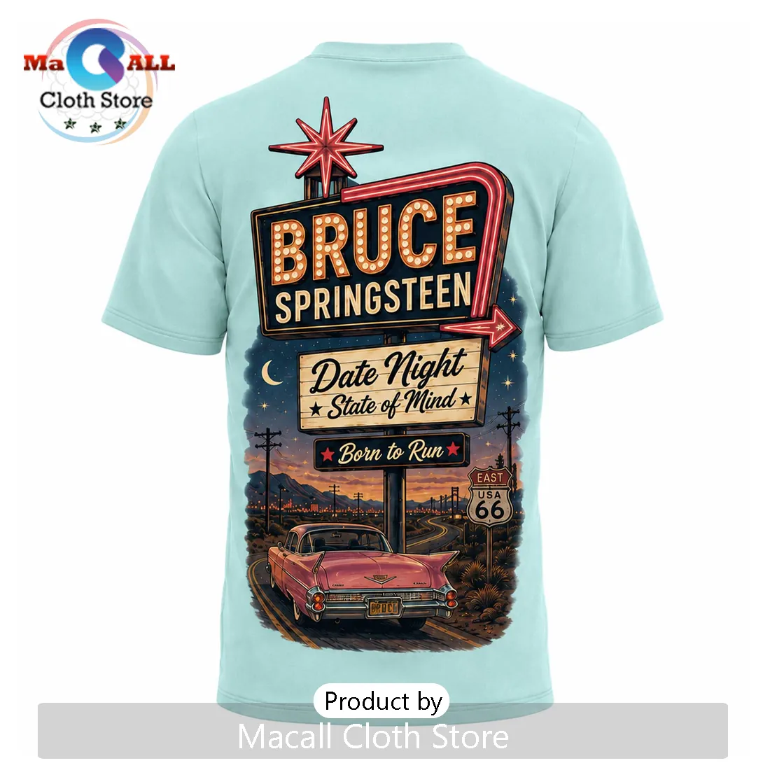 Bruce Springsteen Road Trip Premium Graphic T-Shirt Bruce Springsteen Road Trip Premium Graphic T-Shirt